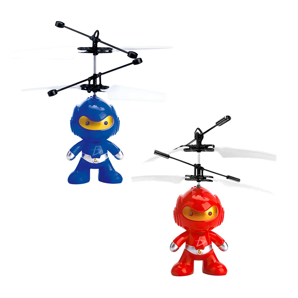 Dron de juguete recargable tipo helicóptero en forma de robot con sensor de mano y luz, variedad de colores