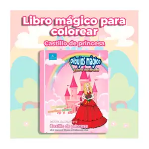 Libro mágico reutilizable con dibujos ilustrados de castillo de princ…