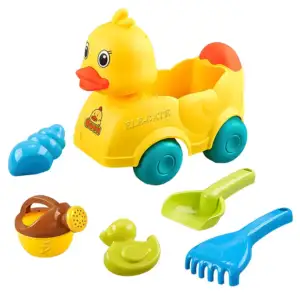 Set de playa con 5 piezas carro en forma de pato, regadera, 2 palas y…