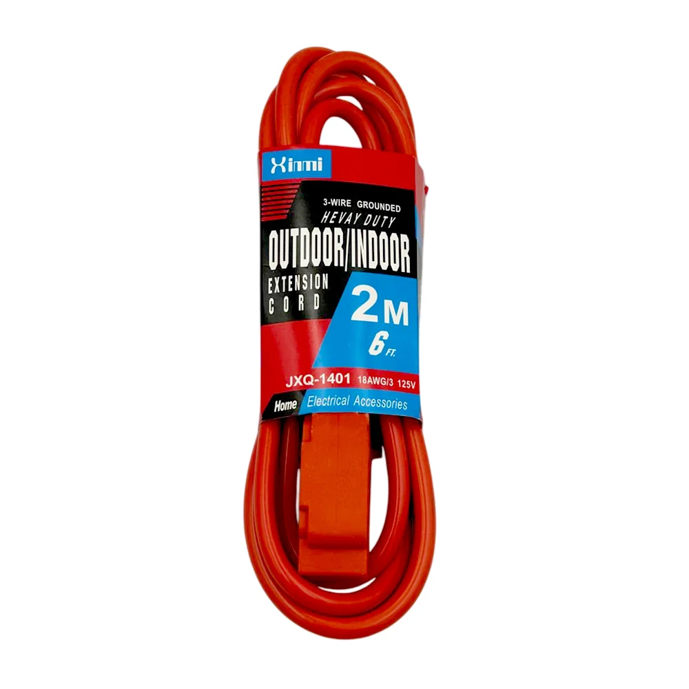 Extensión eléctrica de uso rudo de 2m - 6ft y 3 tomas de corriente / …