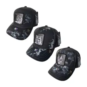 Gorra cachucha de visera semicurva, malla transpirable y estampado de…