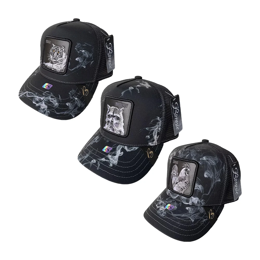Gorra cachucha de visera semicurva, malla transpirable y estampado de…