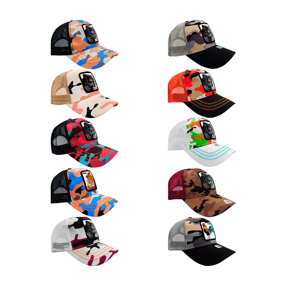 Gorra cachucha de visera semicurva con malla transpirable y estampado…