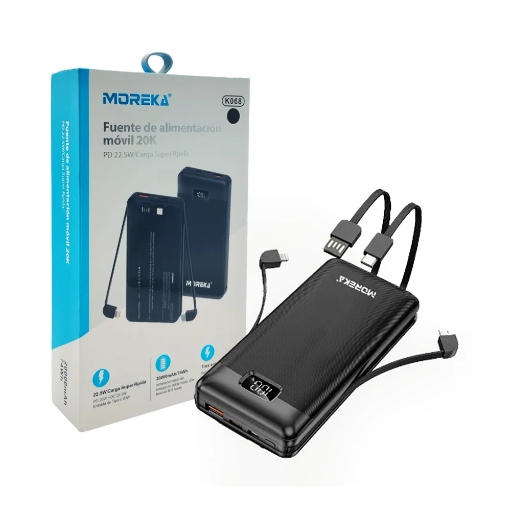 Power bank / batería portátil moreka de 20000mah / k068