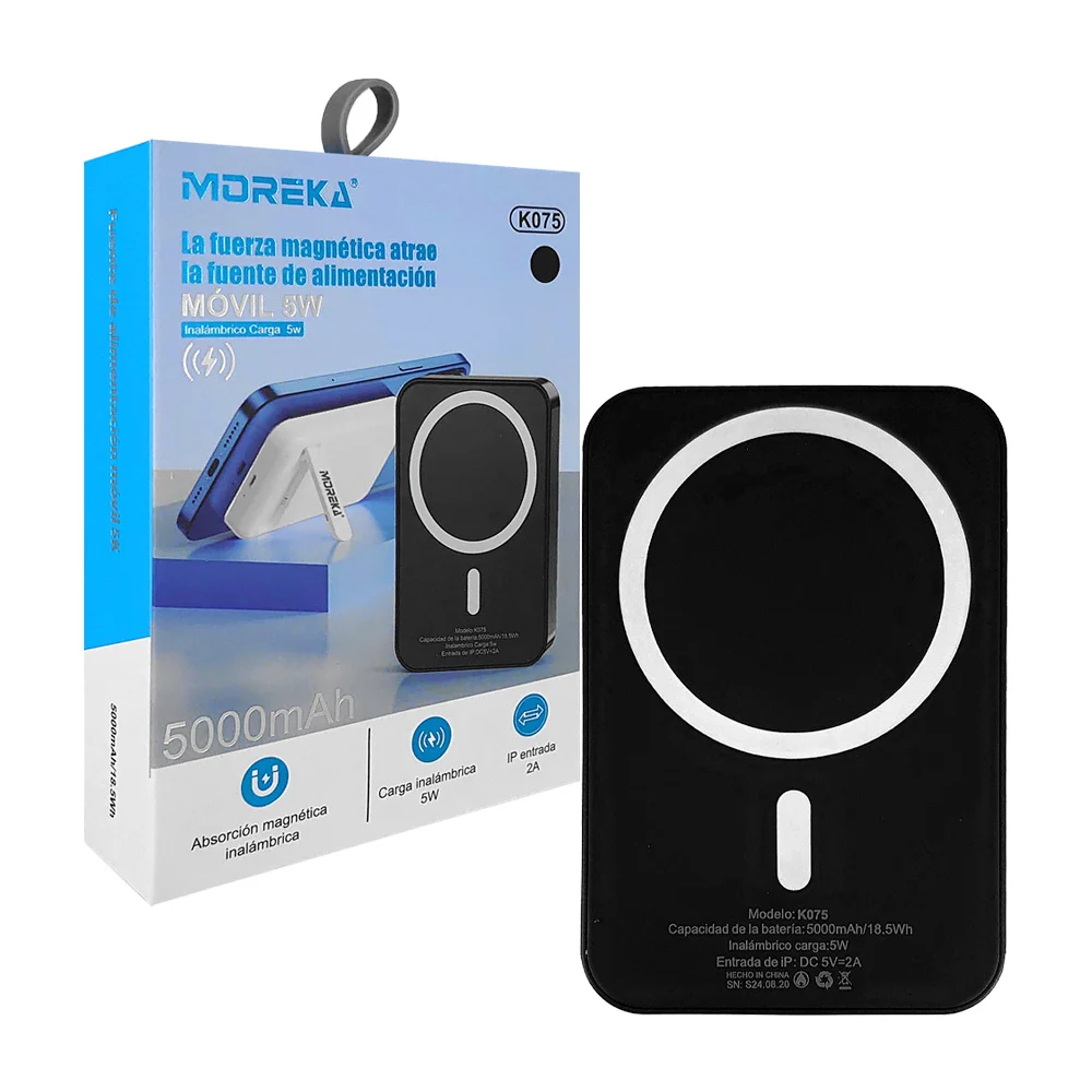 Power bank moreka batería inalámbrica portátil con carga magnética y …