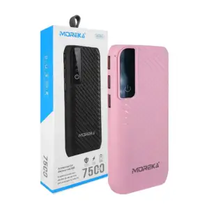 Power bank moreka batería portátil con linterna, capacidad 7500mah y …