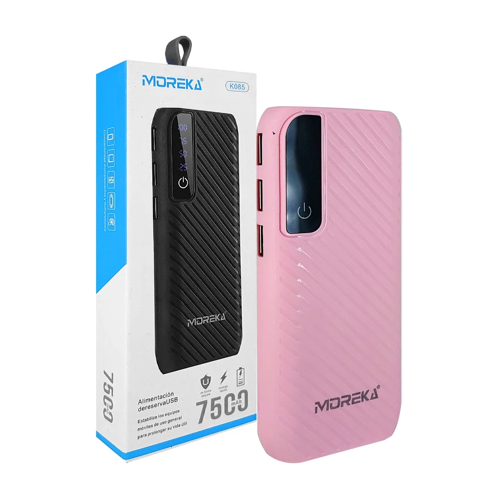 Power bank moreka batería portátil con linterna, capacidad 7500mah y …