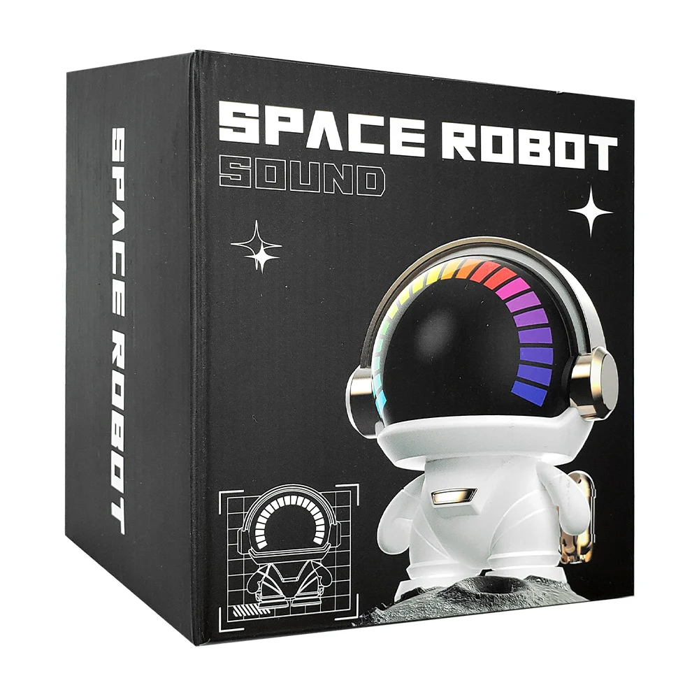 Bocina inalámbrica bluetooth portátil en forma de astronauta y luz rg…