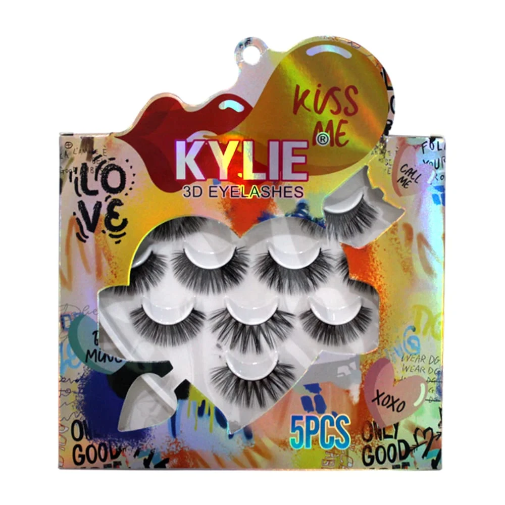 Paquete con 5 pares de pestañas postizas kylie 3d, variedad de modelo…