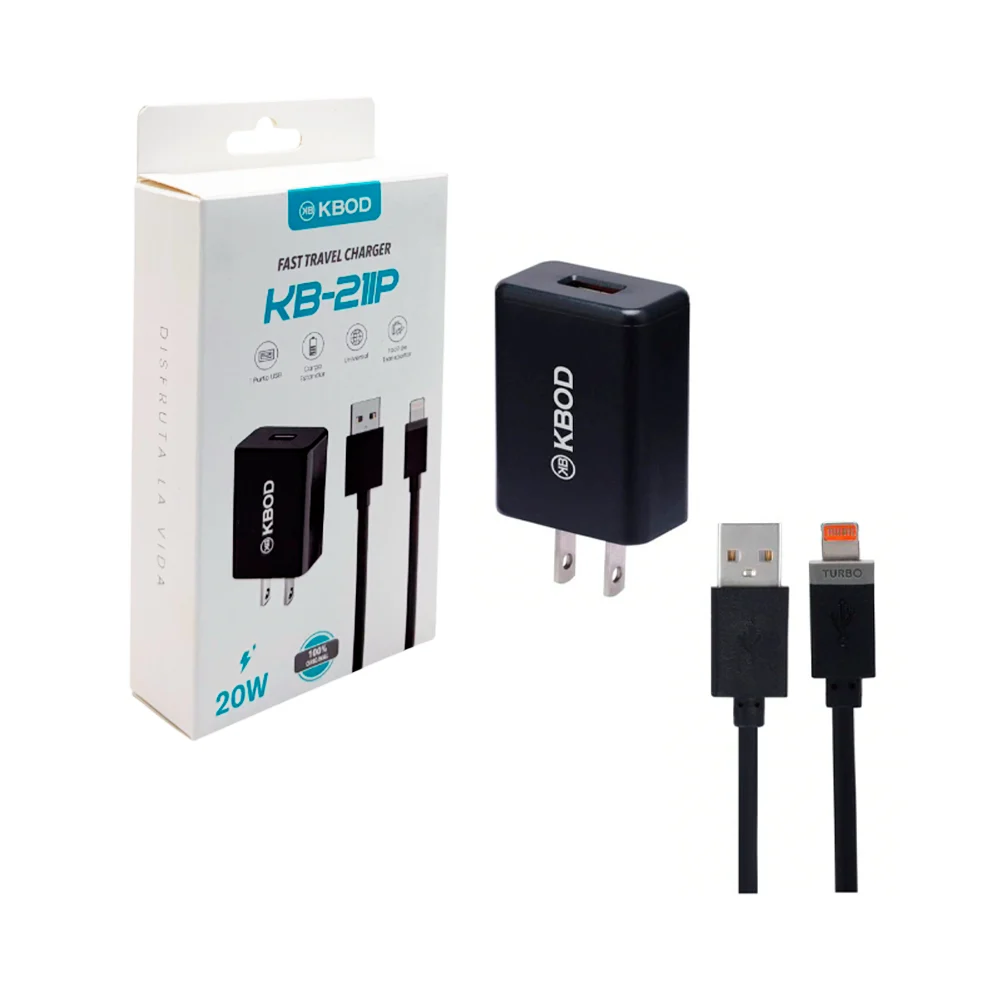 Combo cargador kbod con cubo de carga rápida, de una entrada usb, cab…