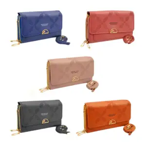 Cartera para dama con 3 compartimentos, relieves en forma de flor y b…