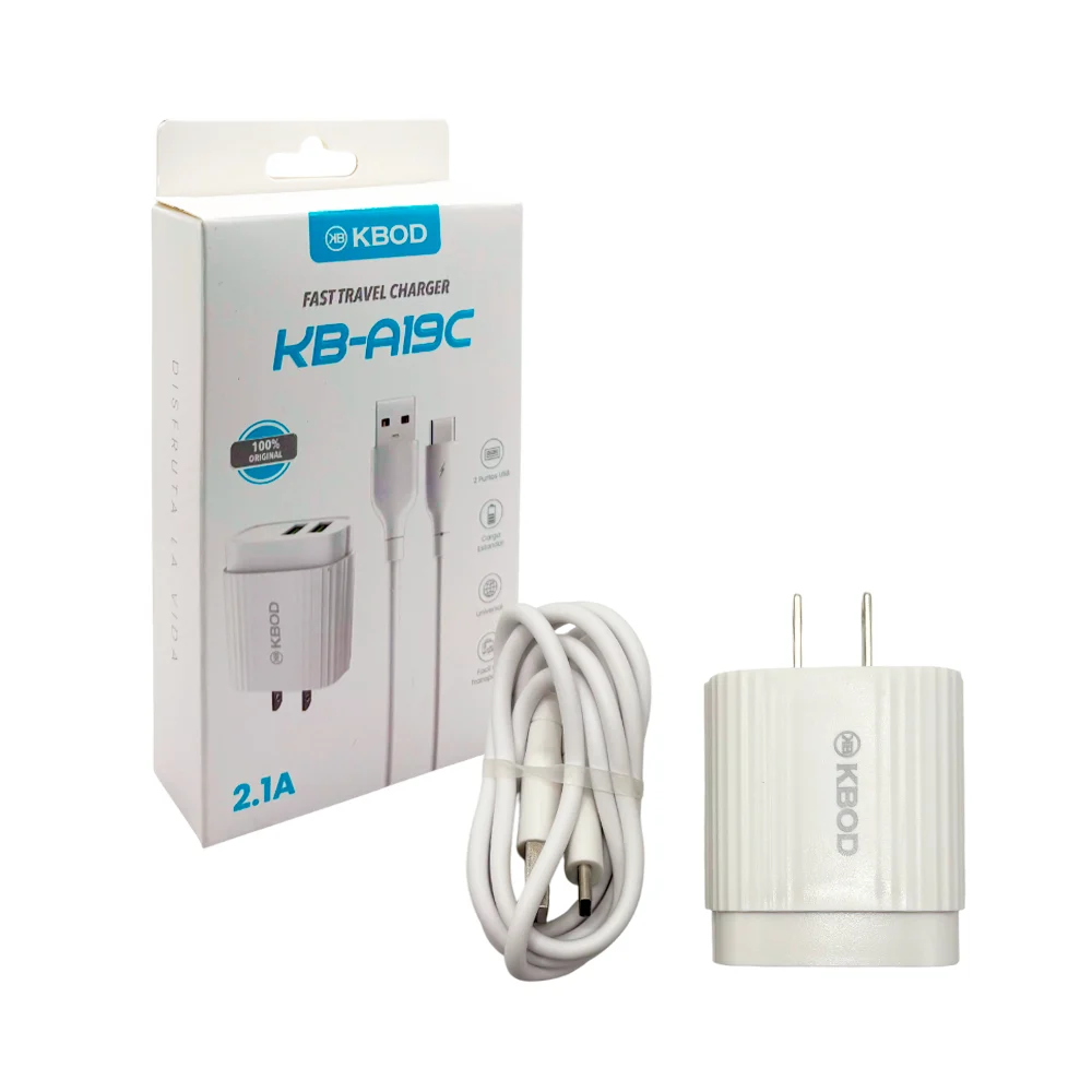Combo cargador kbod con cubo cargador de doble entrada usb y cable de…