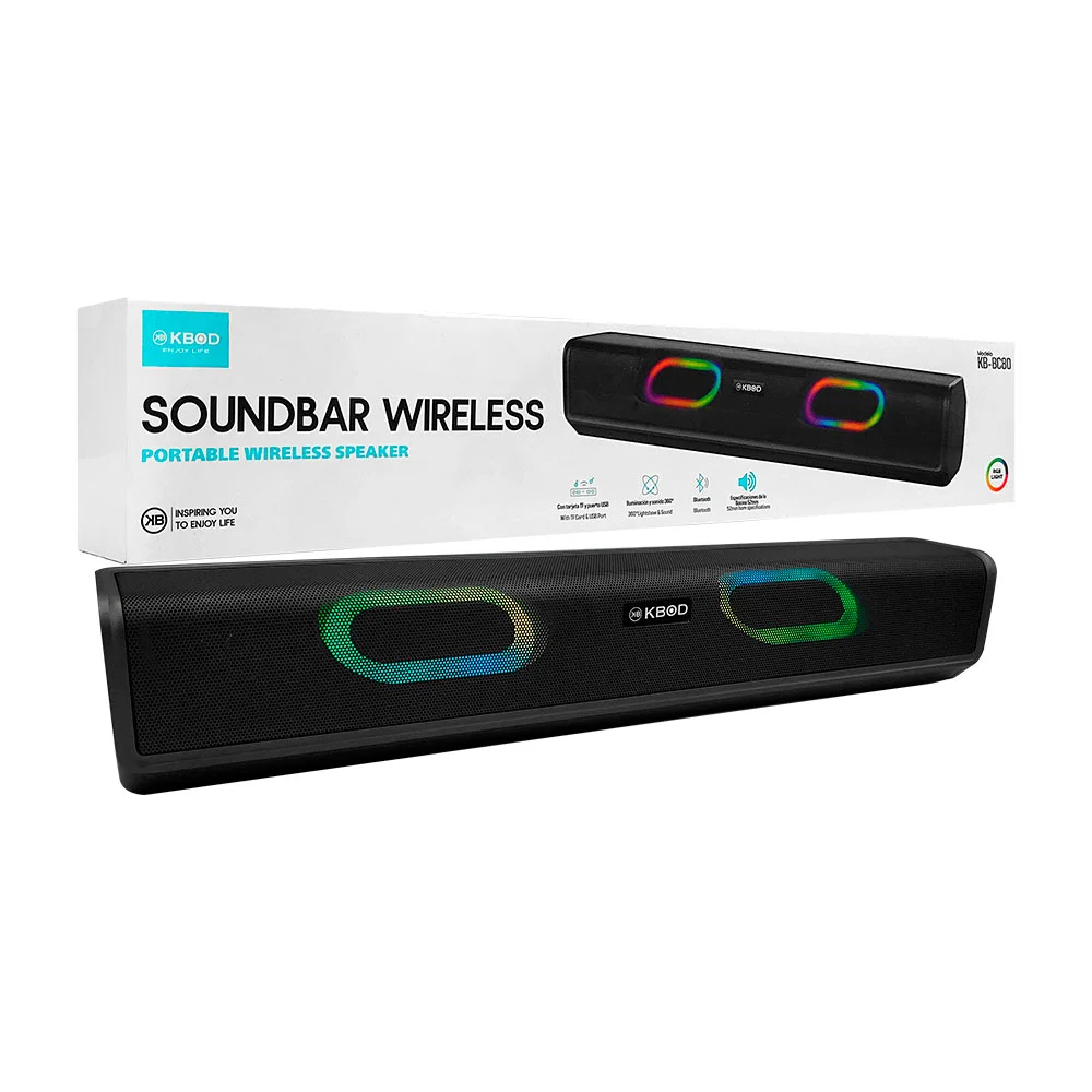 1pza Bocina inalámbrica, recargable, tipo barra de sonido, con ilumin…