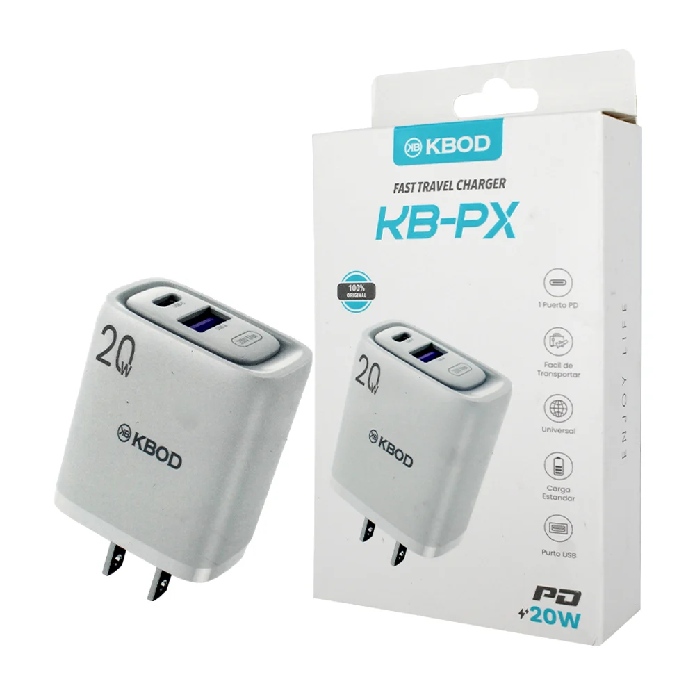 Cubo cargador de carga rápida con puerto usb y tipo c / kbod / kb-px ...