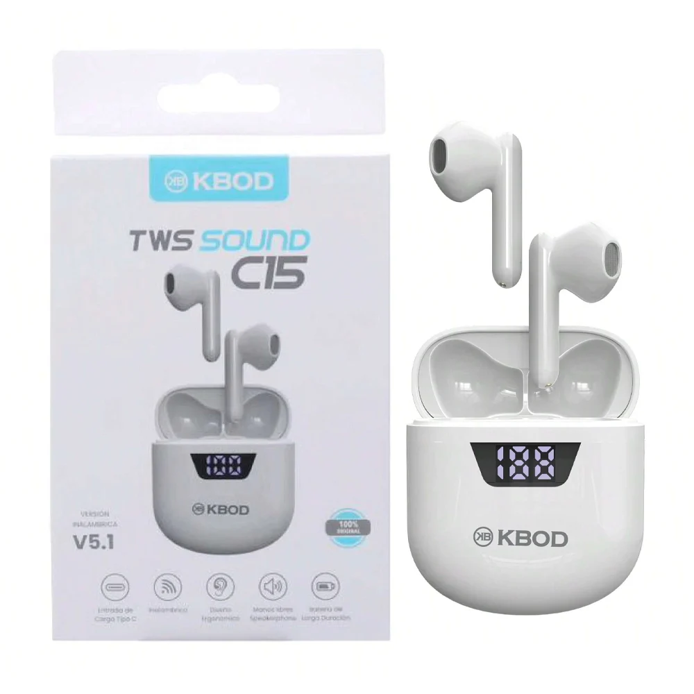 Audífonos inalámbricos bluetooth con estuche de carga con pantalla de…