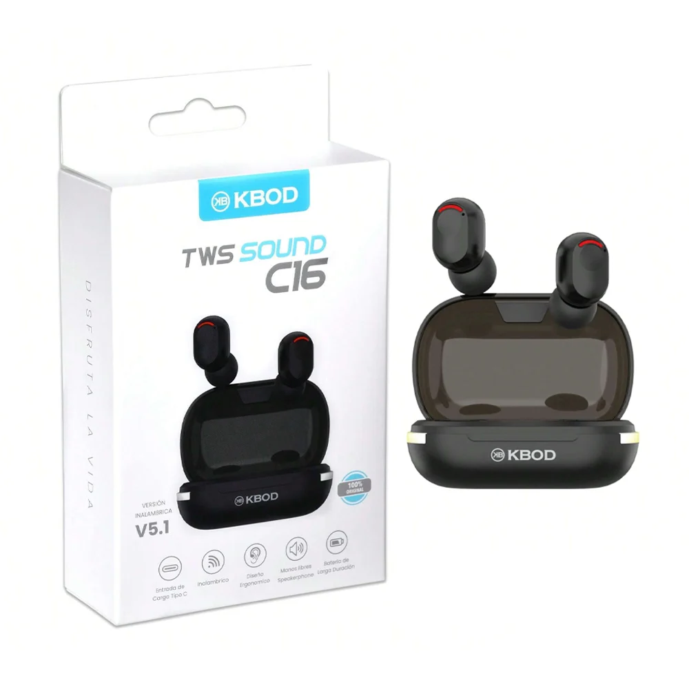 Audífonos inalámbricos bluetooth con diseño ergonómico + estuche de c…