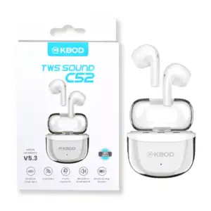Audífonos inalámbricos tipo earphones con estuche de carga semitransp…