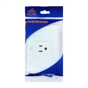Placa enchufe de pared con 1 contacto tomacorriente en color blanco /…
