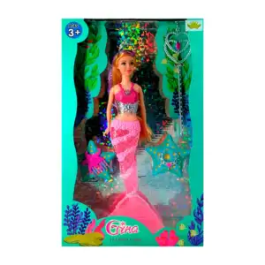 Muñeca sirena gina con luces, sonido y accesorios / happy girl / kj24…