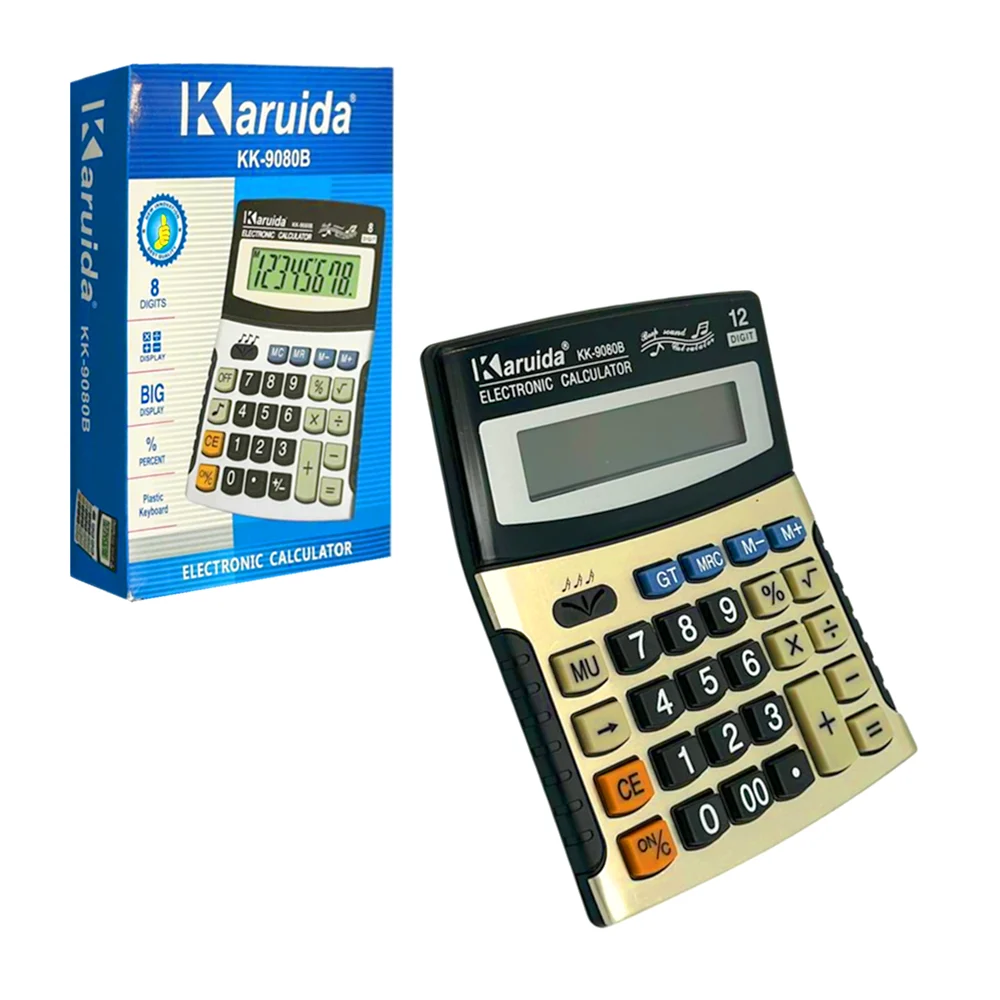 Calculadora electrónica a batería con display grande, bicolor y con b…