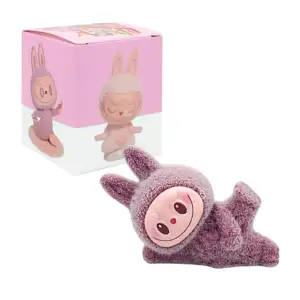 1pza Mini figura coleccionable aterciopelada de labubus en posición d…