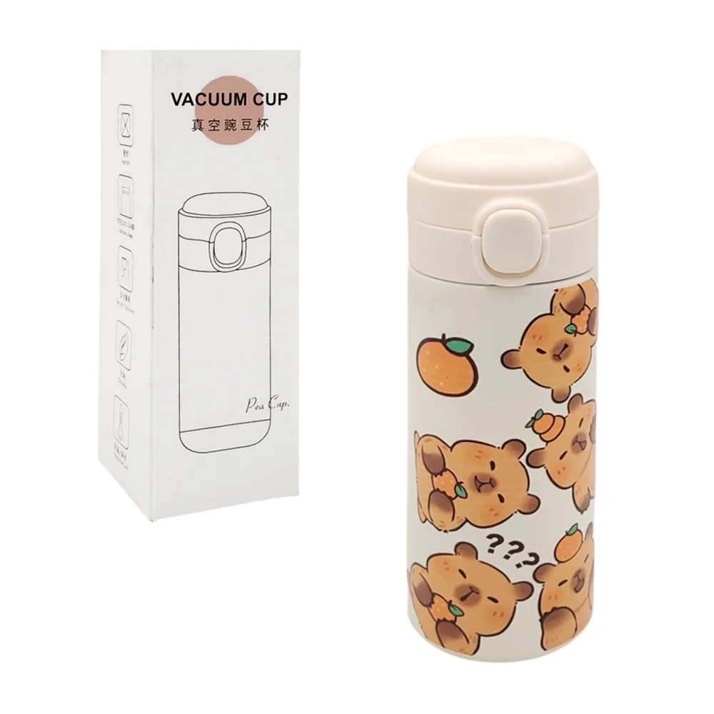 Termo de acero inoxidable con tapa y estampado de capibara, variedad …