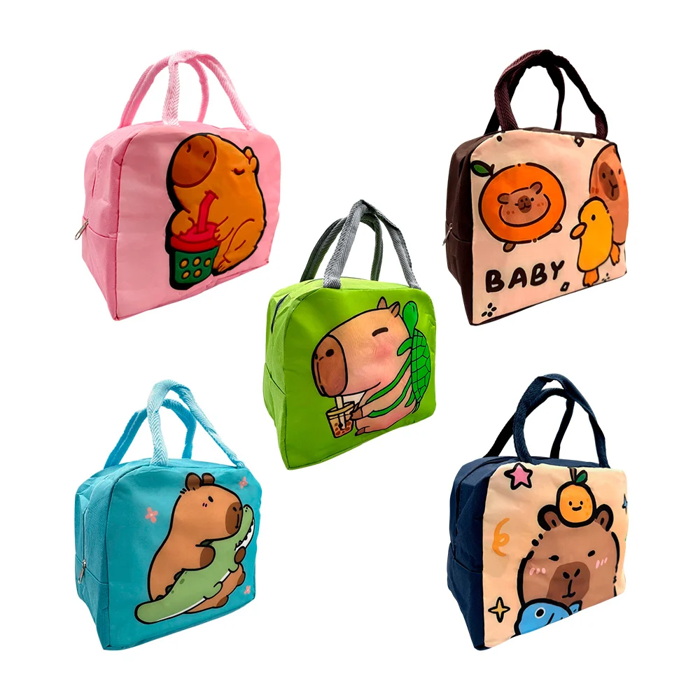 Lonchera térmica con estampado de capibara, variedad de diseños y col…