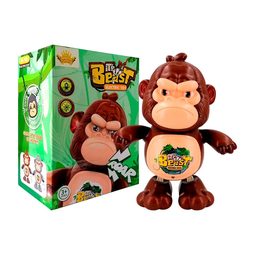 Muñeco bailarín en forma de gorila con luces, sonido y música,variedad de colores / its beast / king toys / kr214272