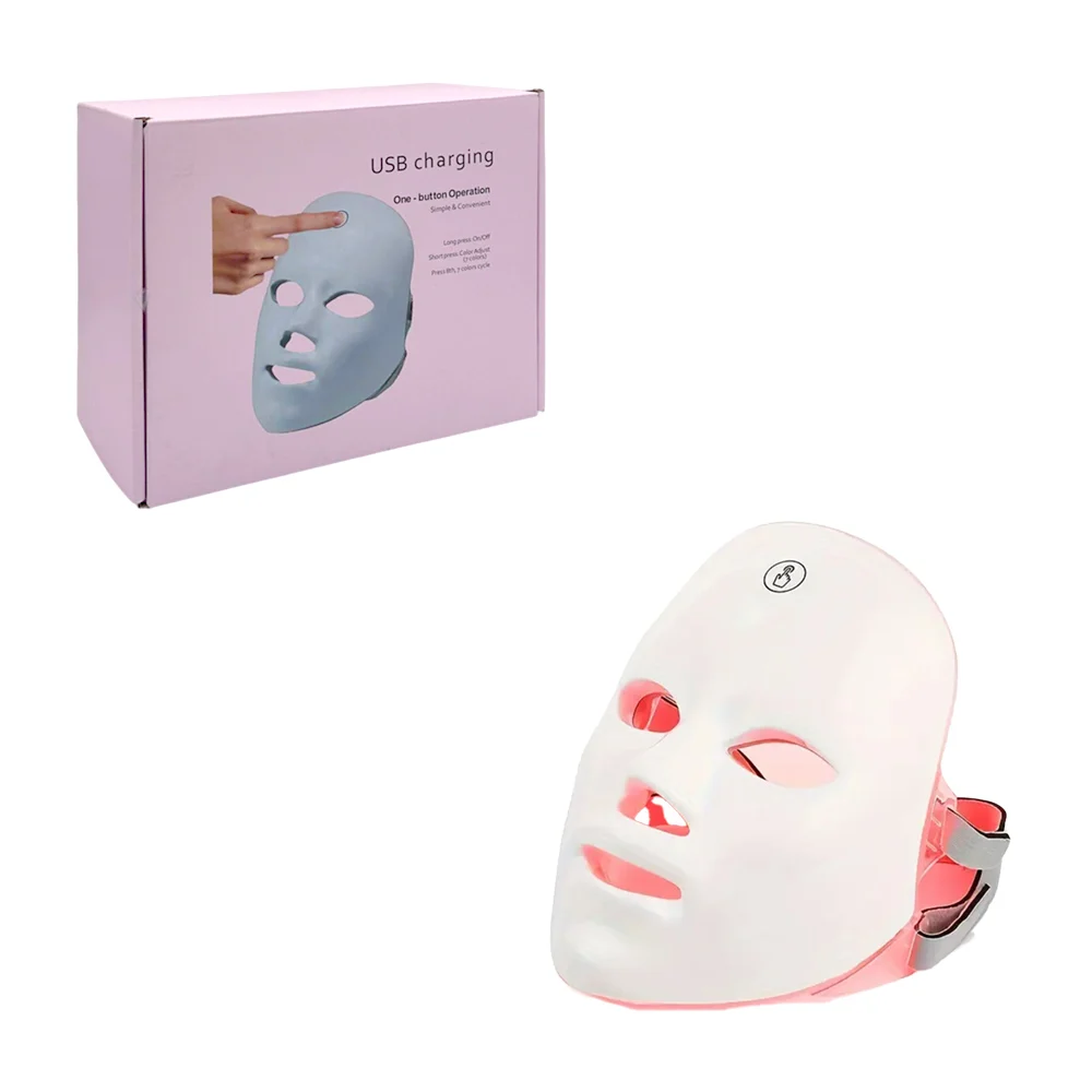 Máscara facial led para tratamiento de fototerapia con carga usb / us…