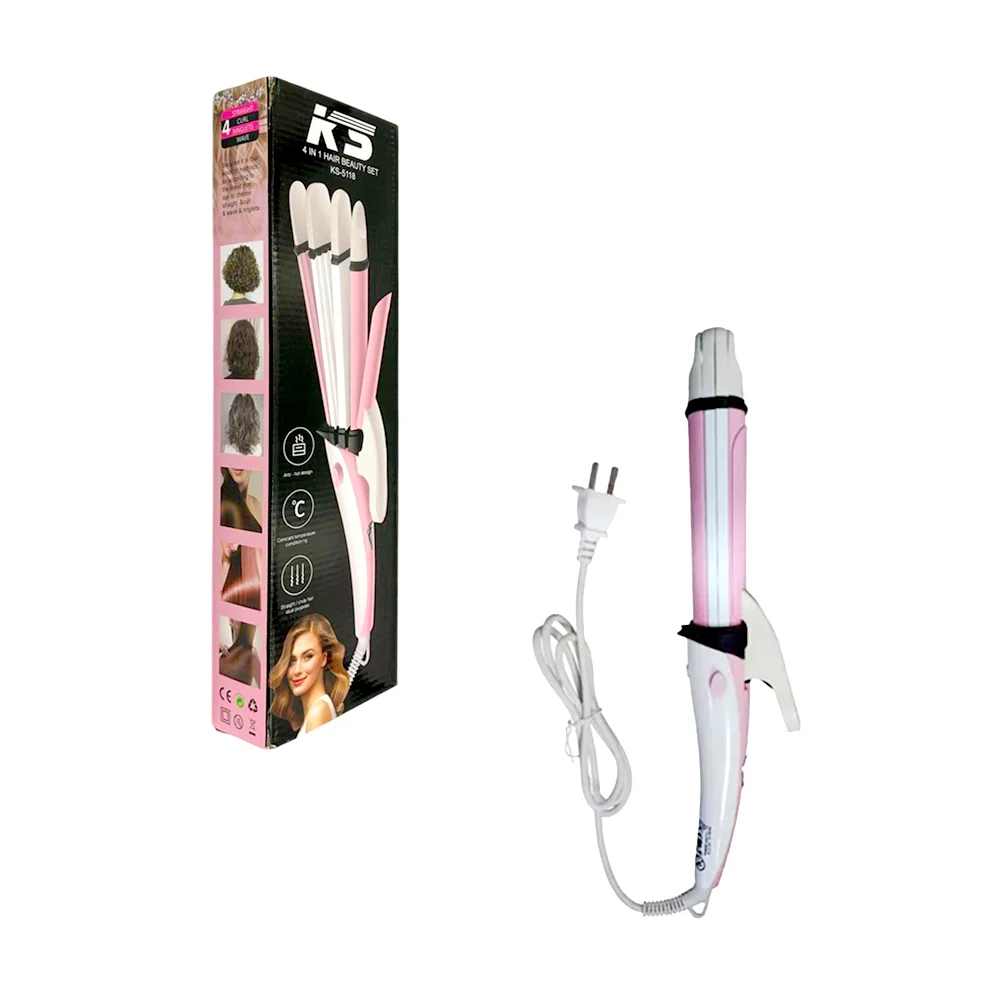 Plancha rizadora de ceramica ks 4 en 1 con acondicionamiento a temper…