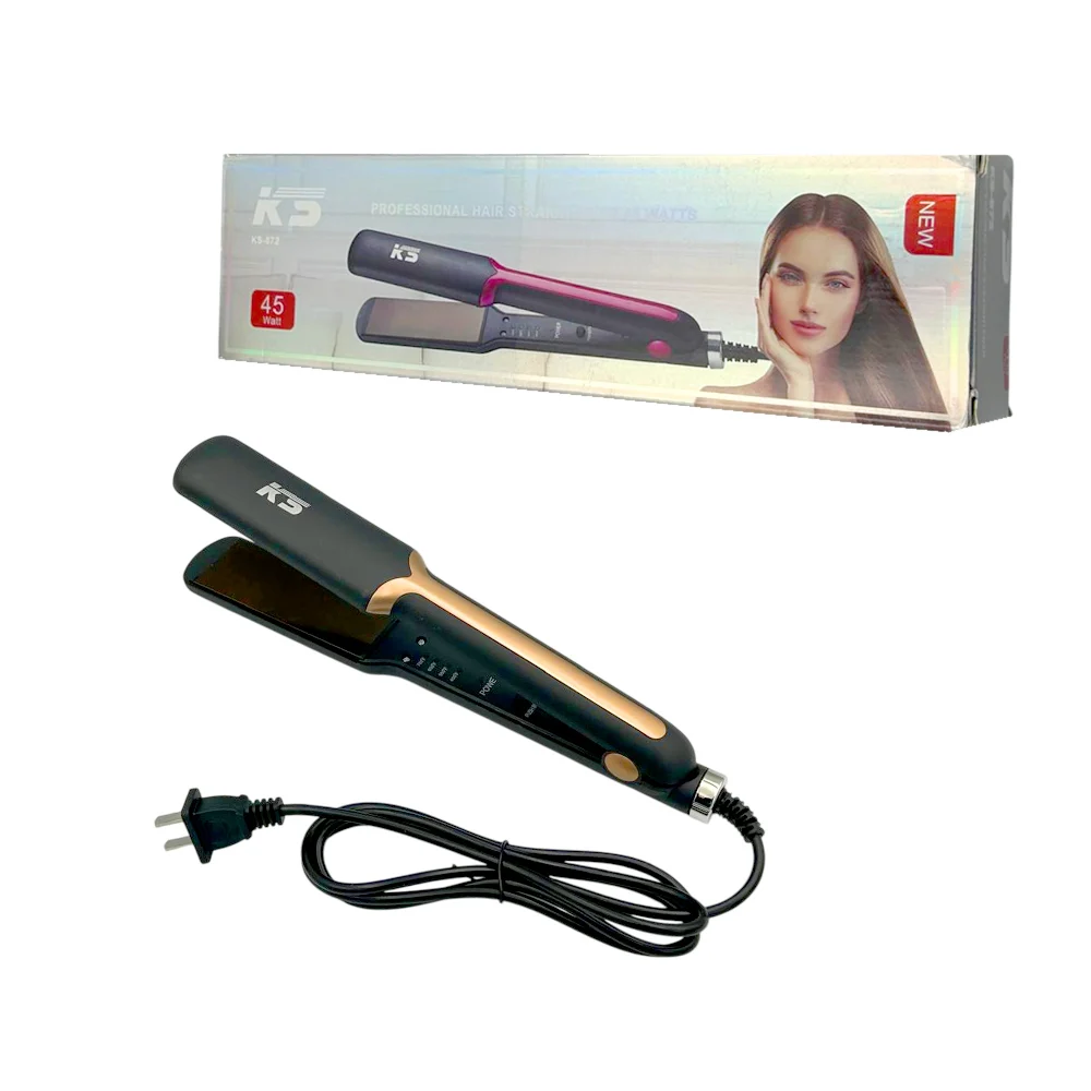 Plancha alisadora ks con 4 niveles de temperatura para el cabello, 45…