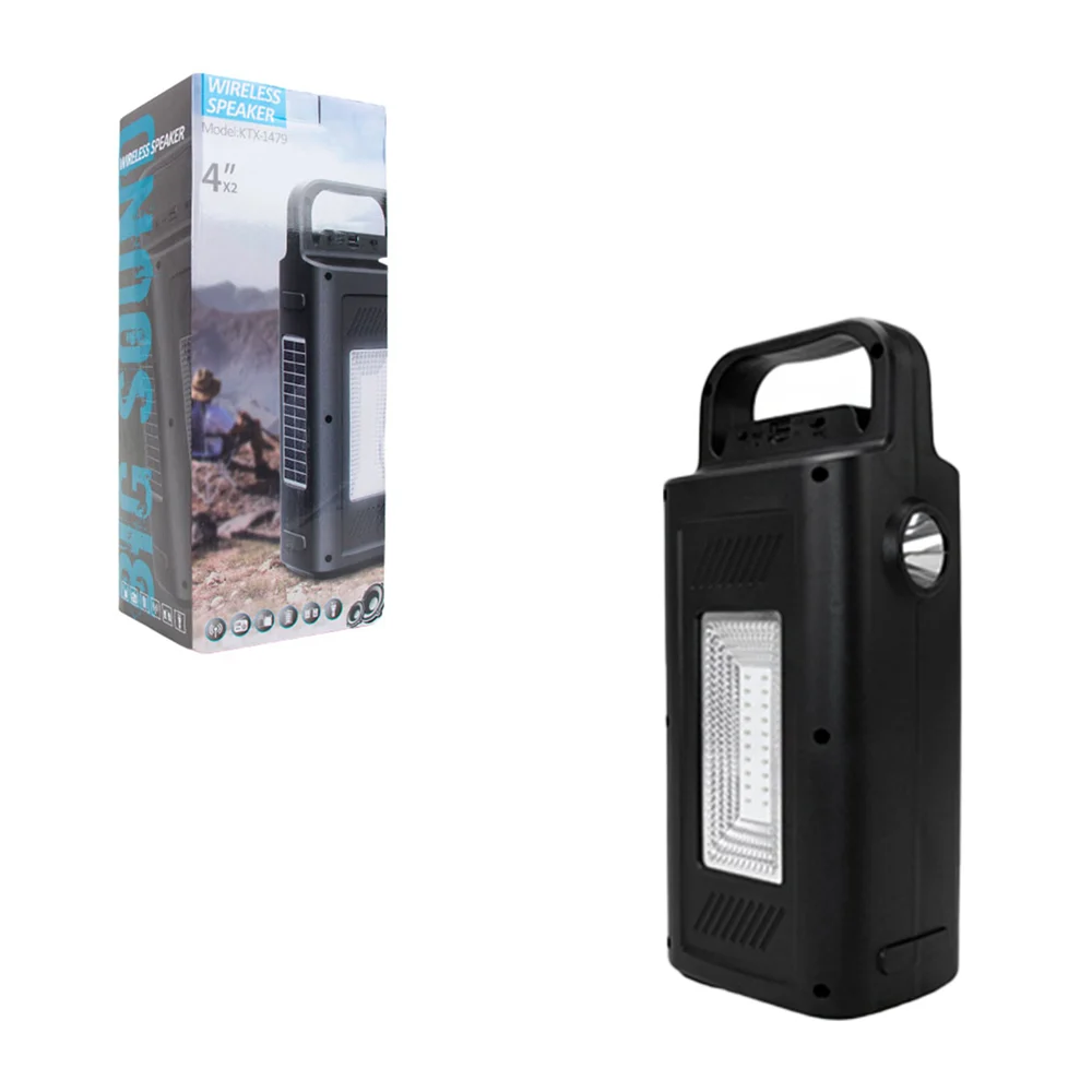 Bocina portable con agarradera y botones laterales, entrada usb y mic…