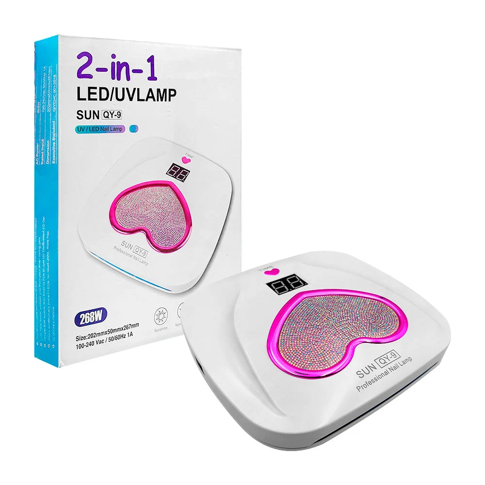 1pza Lámpara cuadrada para uñas, de led uv, con forma de corazón e in…