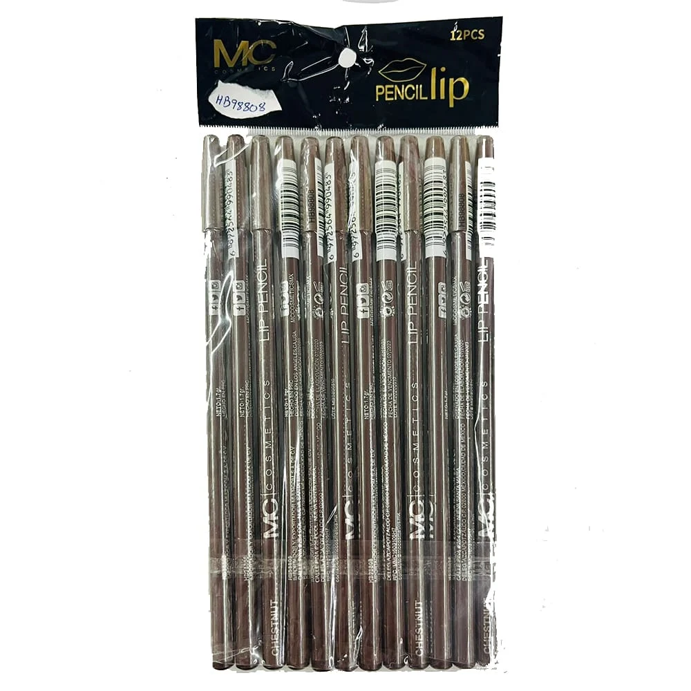 Paquete 12 lápices para labios mc cosmetic en tono castaño, 17g / hb9…