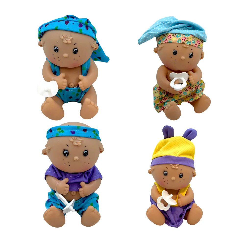 Bebé muñeca pequeña con pecas 20cm, gorro, vestido o traje y chupón, …