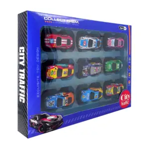 Paquete city traffic con 9 carros de fricción estampados de carreras,…