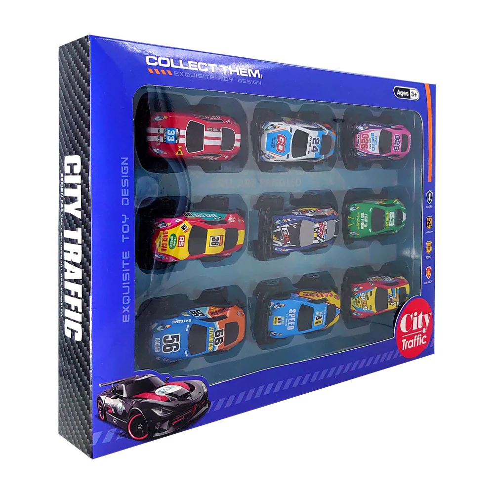 Paquete city traffic con 9 carros de fricción estampados de carreras,…
