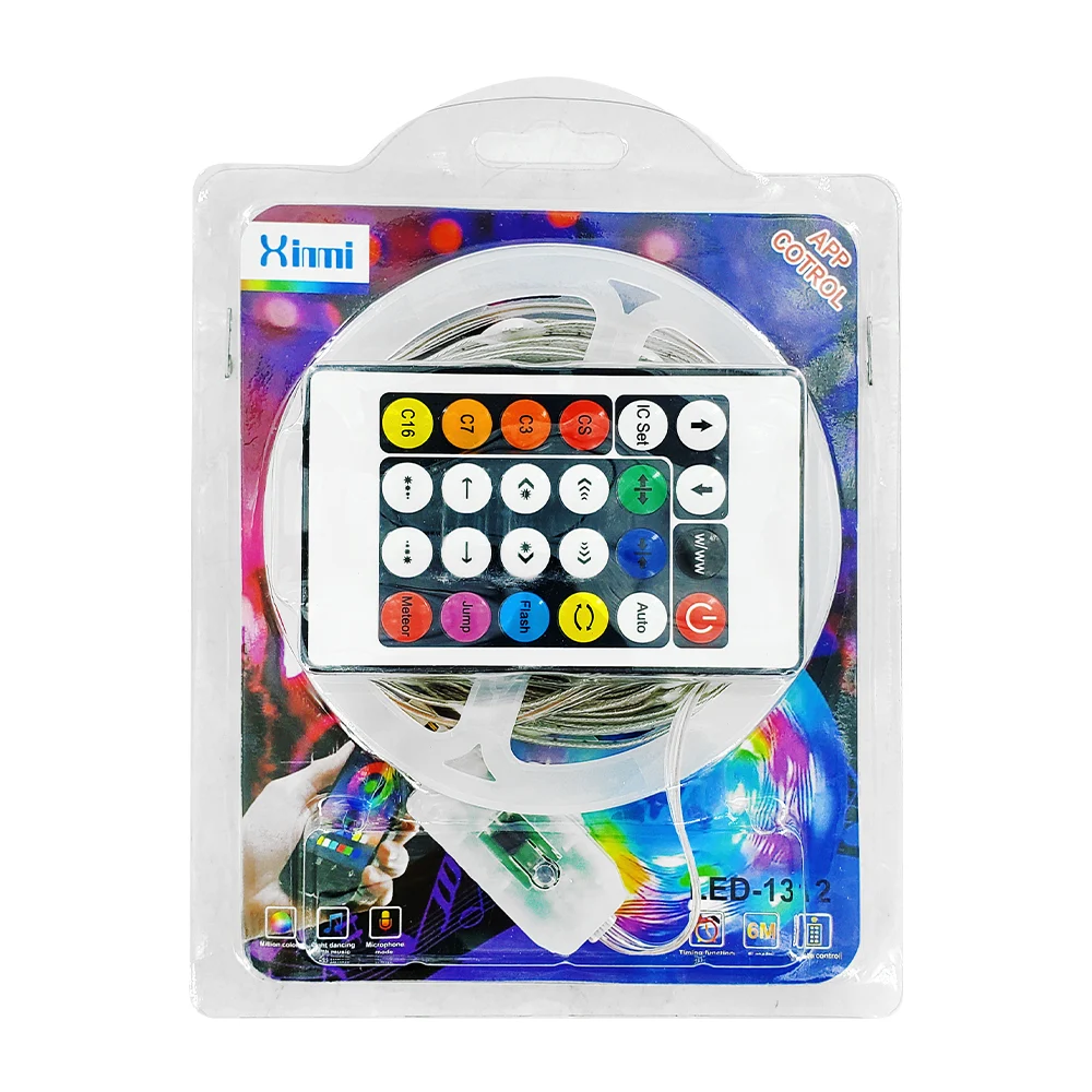 Tira luz led rgb de 6 metros con control remoto y control por app / l…