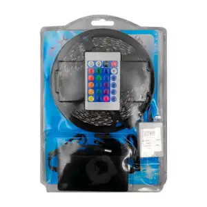1pza Tira de iluminación led, adherente, con controlador, adaptador d…