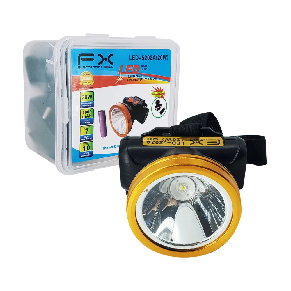 1pza Linterna led recargable de cabeza estilo minero 20w, con correa …