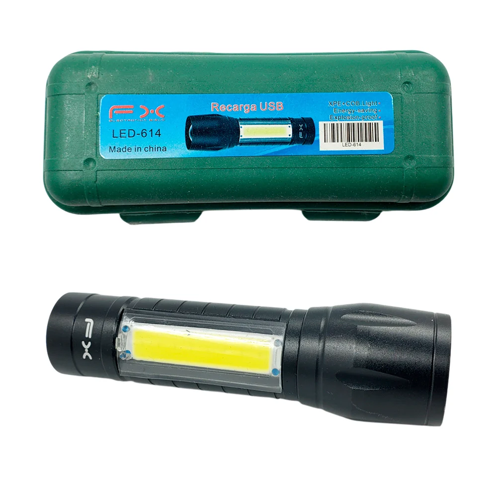 1pza Linterna de mano multifuncional, recargable, con leds laterales …