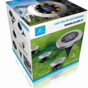 Caja de 4 lámparas solares de piso a prueba de agua, batería de 600 m…
