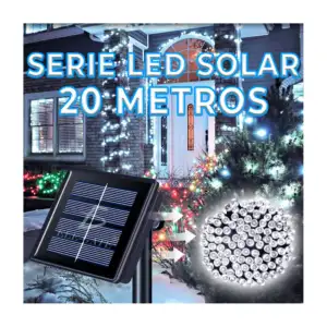 Serie de cable verde con 200 luces navideñas de 20m en tono multicolo…