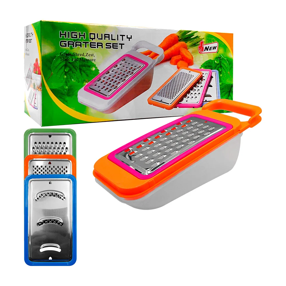 Rallador de cocina manual de plástico con cuchillas intercambiables p…
