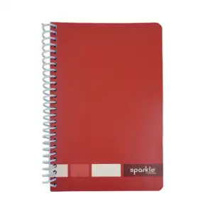 Libreta francesa sparkle de 70 hojas, espiral de plástico y estampado…