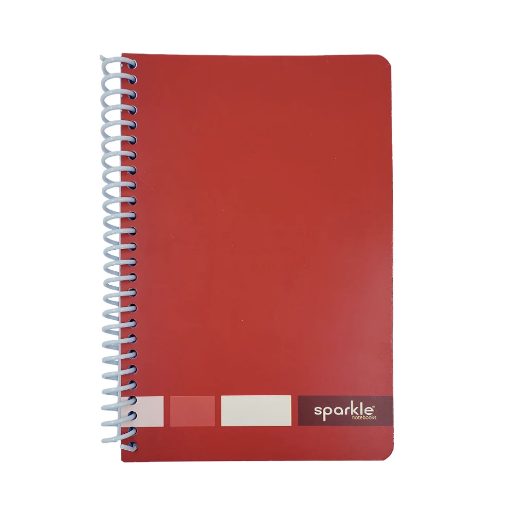 Libreta francesa sparkle de 70 hojas, espiral de plástico y estampado…