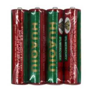 Blíster con 4 pilas huaqiu triple a, 1.5v / aaa um-4 /