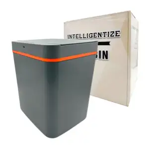 Bote para basura de plástico con sensor automático, recargable, varie…