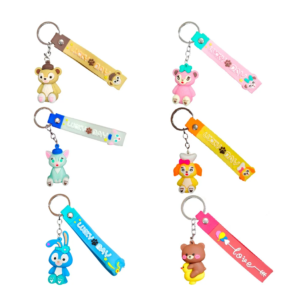 1pza Llavero con diseño de animales kawaii + banda con frase lucky da…