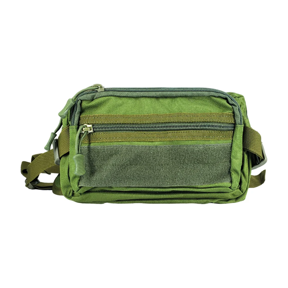Bolsa cangurera táctica ajustable de 4 compartimentos con velcro, var…